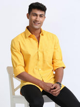 Cotton Linen Yellow Colour Shirt Full Sleeve